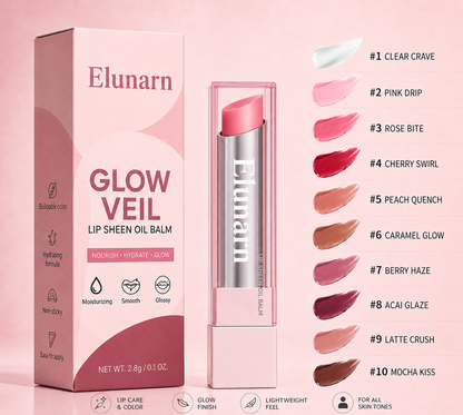 🔥Last Day Buy 1 Get 1 Free|Elunarn GLOW VEIL LIP SHEEN OIL BALM